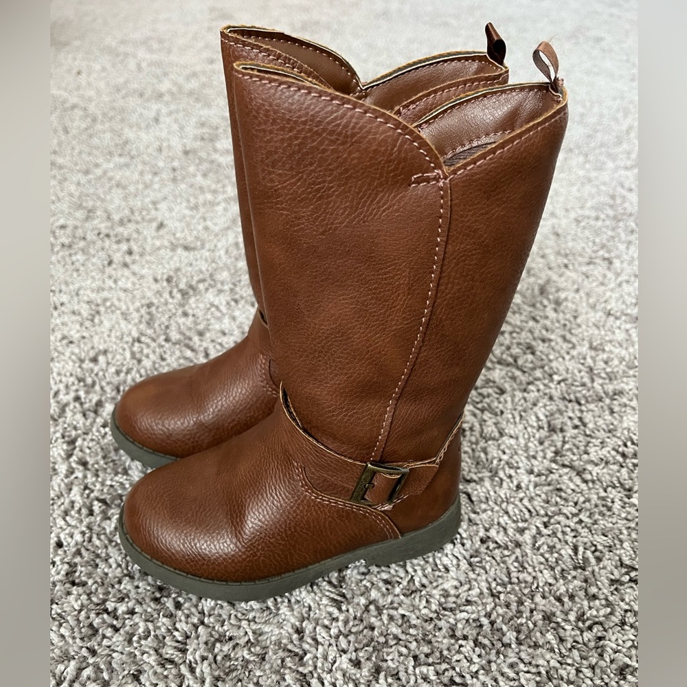 Faux leather toddler boots